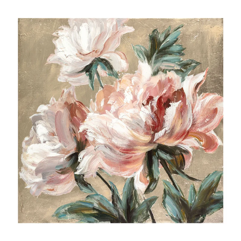 Agave Quadro Elegant Roses Dipinto a Mano 100x100 cm