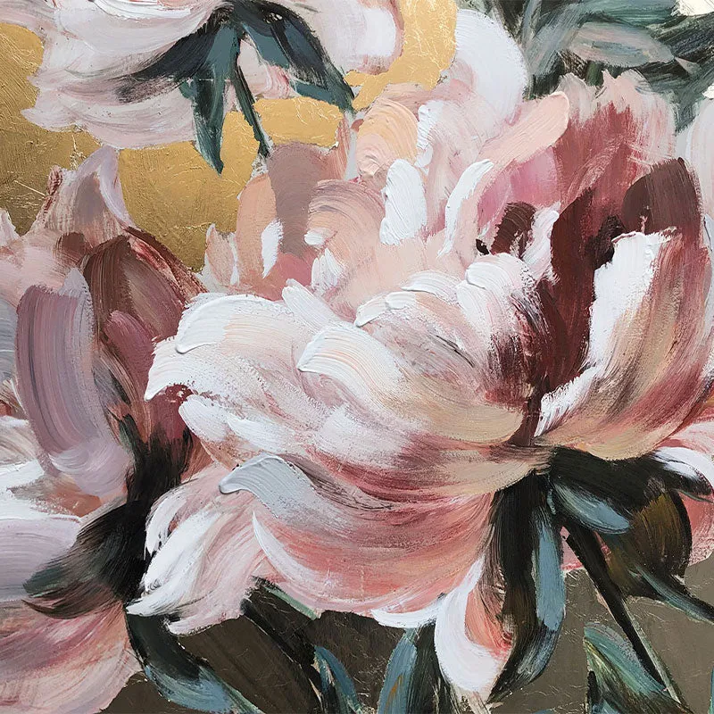 Agave Quadro Elegant Roses Dipinto a Mano 100x100 cm