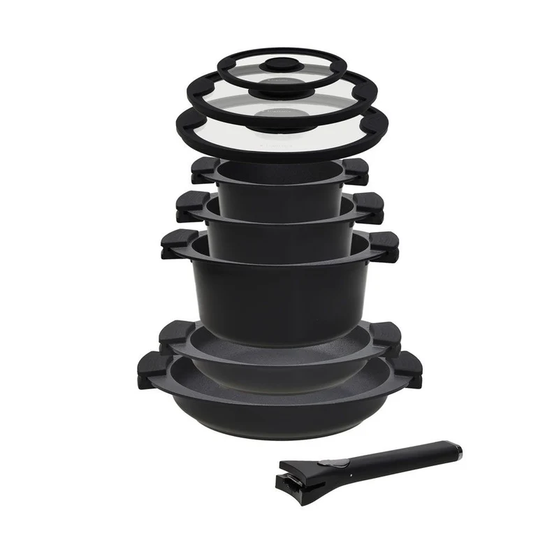 Tognana Batteria Di Pentole e Padelle 8 Pezzi Avantspace Nero