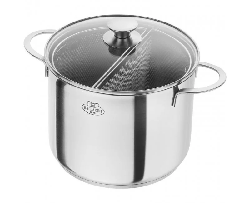 Ballarini Pentola per Pasta 2 Spicchi con Coperchio 24 cm