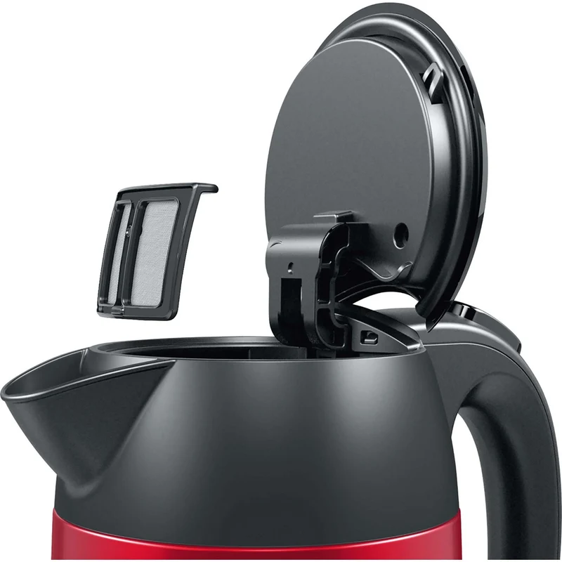 Bosch DesignLine TWK3P424 Wasserkocher 1,7L 2400W Rot, Grau