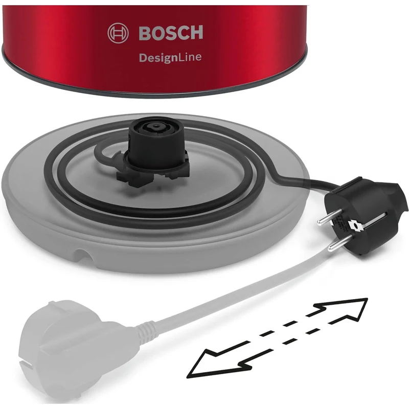Bosch DesignLine TWK3P424 Wasserkocher 1,7L 2400W Rot, Grau