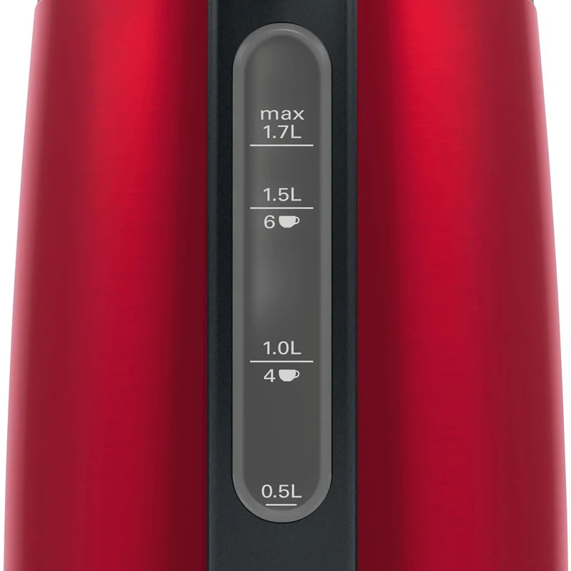 Bosch DesignLine TWK3P424 Wasserkocher 1,7L 2400W Rot, Grau