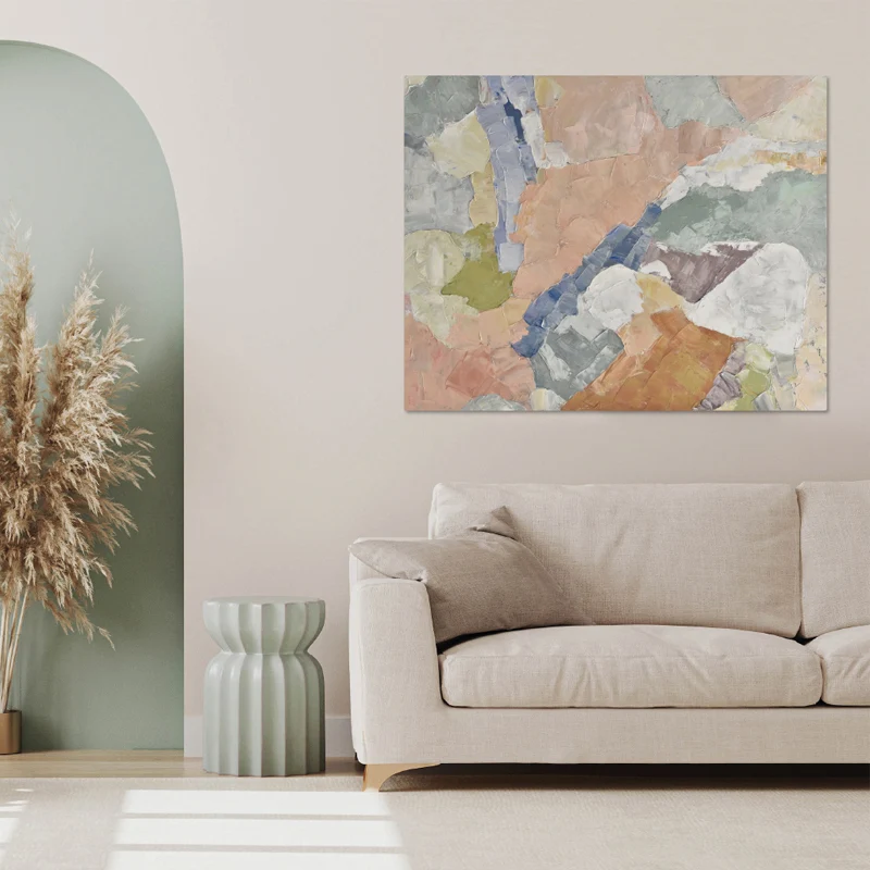 Agave Quadro Nubi Pastello Dipinto a Mano 150x120 cm