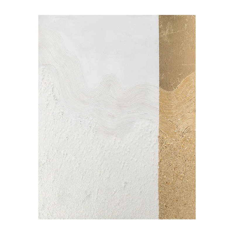 Agave Quadro Linea Dorata Dipinto a Mano 90x120 cm
