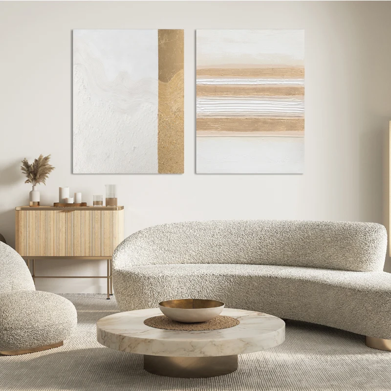 Agave Quadro Linea Dorata Dipinto a Mano 90x120 cm