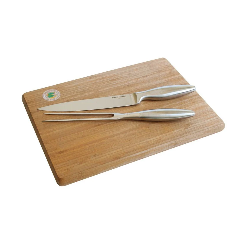 Andrea Fontebasso Tagliere Arrosto con 2 Coltelli 36x26 cm Bamboo