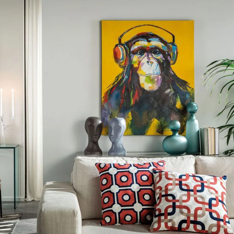L'Oca Nera Quadro Monkey 80x100 cm