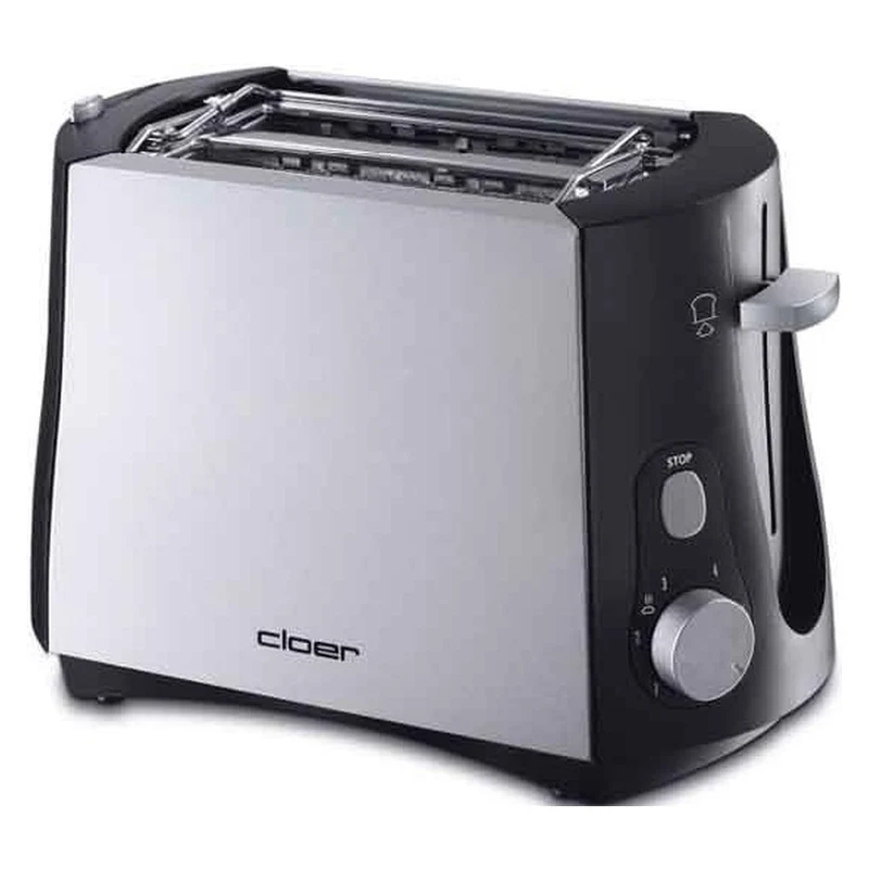 Cloer 3410 2-Scheiben Toaster 825W Edelstahl (matt) / Schwarz
