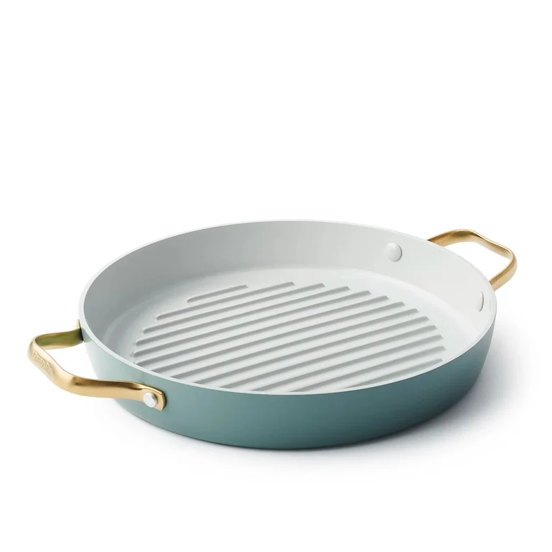 GreenPan Grill Bistecchiera Padova Antiaderente D28 cm con Coperchio Sky Blue