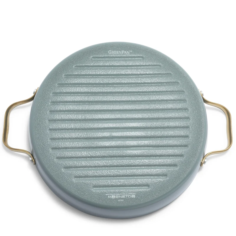 GreenPan Grill Bistecchiera Padova Antiaderente D28 cm con Coperchio Sky Blue