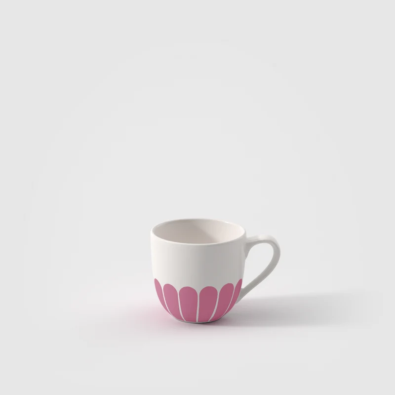 Villeroy & Boch Set 6 Tazzine da Caffè Fleur Cassis 70ml con Piattino in Porcellana