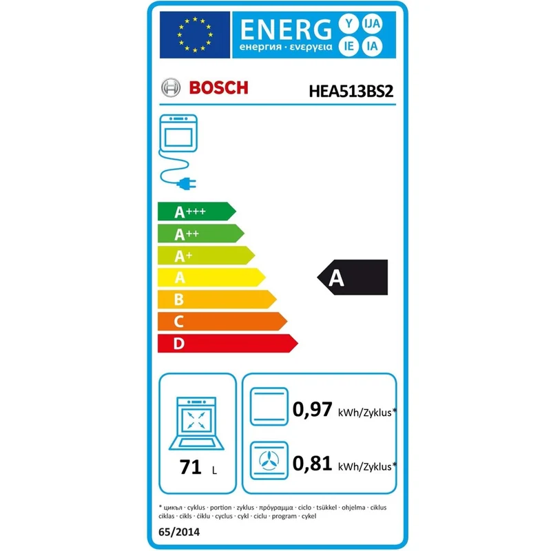 Bosch Serie 4 HEA513BS2 Backofen 71L 60cm Edelstahl