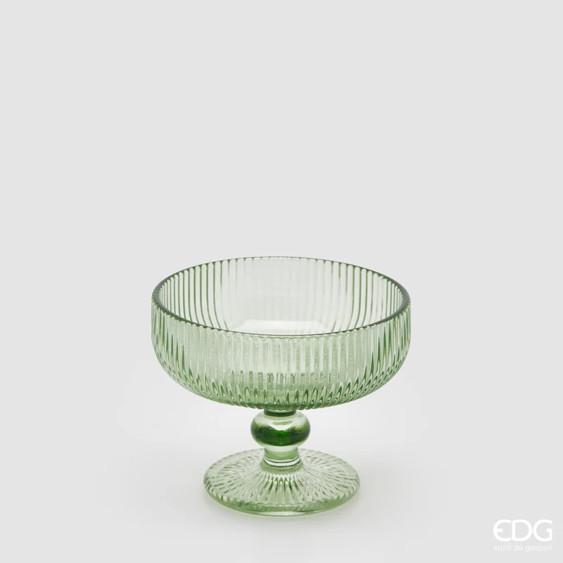 EDG Enzo De Gasperi Set 4 Coppette 250ml in Vetro Verde