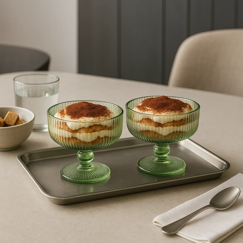 EDG Enzo De Gasperi Set 4 Coppette 250ml in Vetro Verde