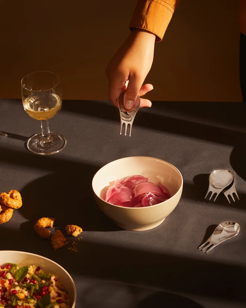 Alessi Set 4 Posate Moscardino in Acciaio