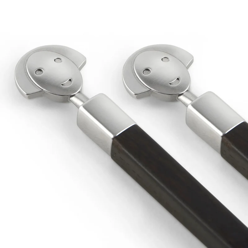 Alessi Set 2 Bacchette Anna Stick in Ebano con Supporto
