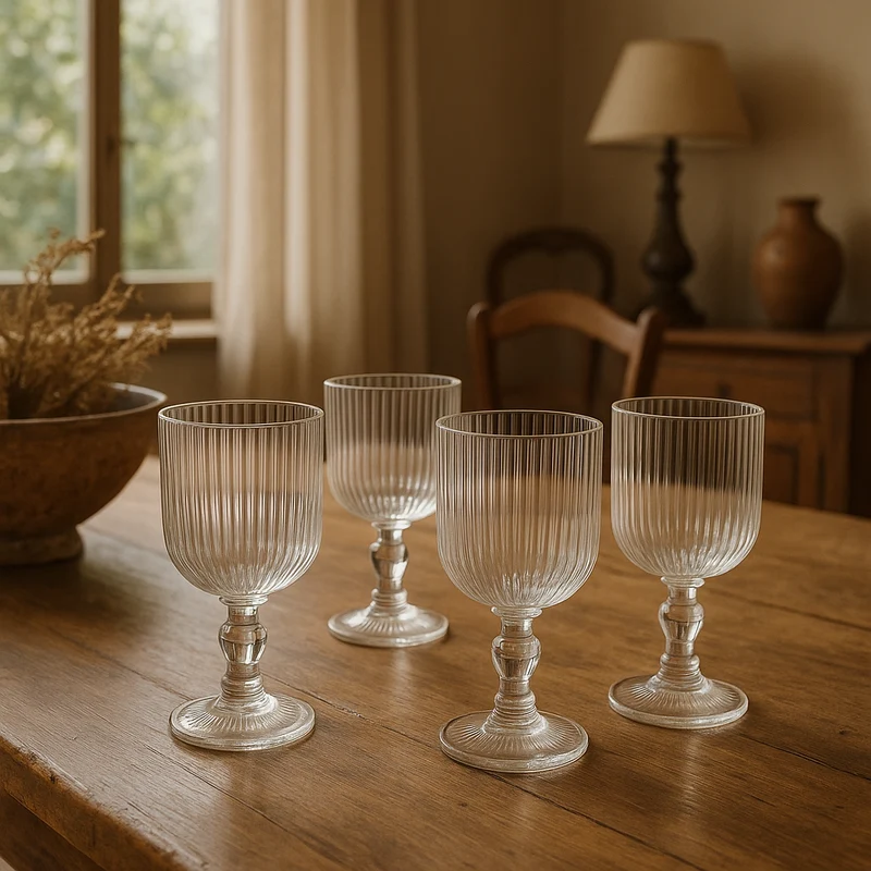 EDG Enzo De Gasperi Offerta Set 6 Calici Vino Righe H16 D9 cm