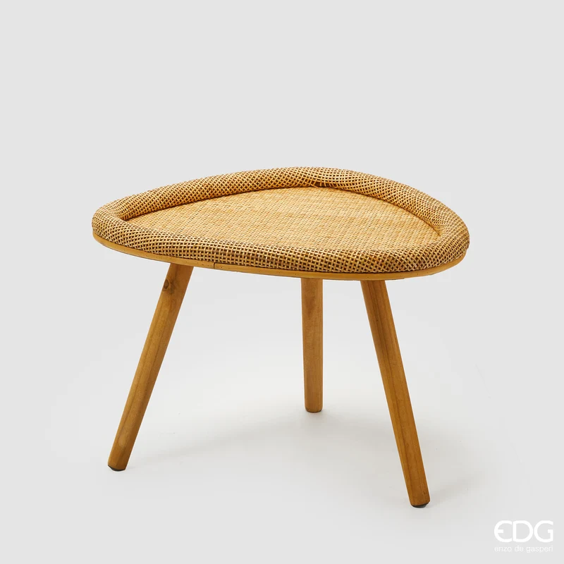 EDG Enzo De Gasperi Tavolino Tripode in Rattan 39X53X46 cm