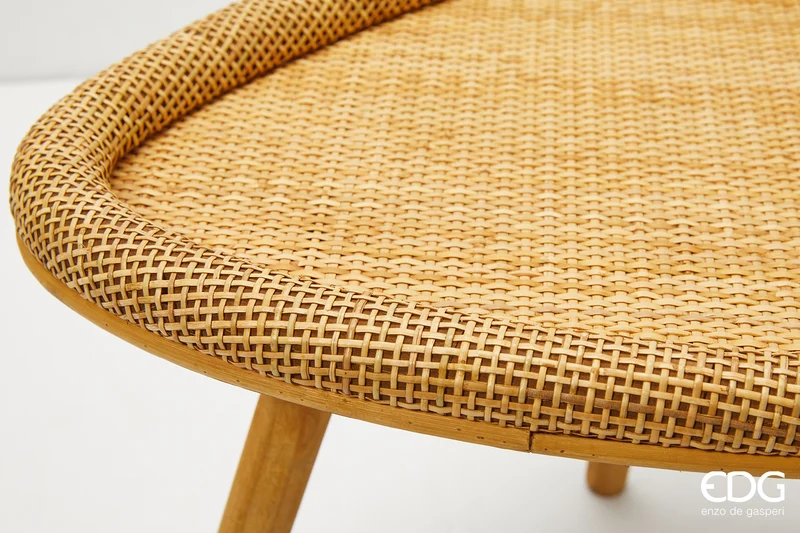 EDG Enzo De Gasperi Tavolino Tripode in Rattan 39X53X46 cm