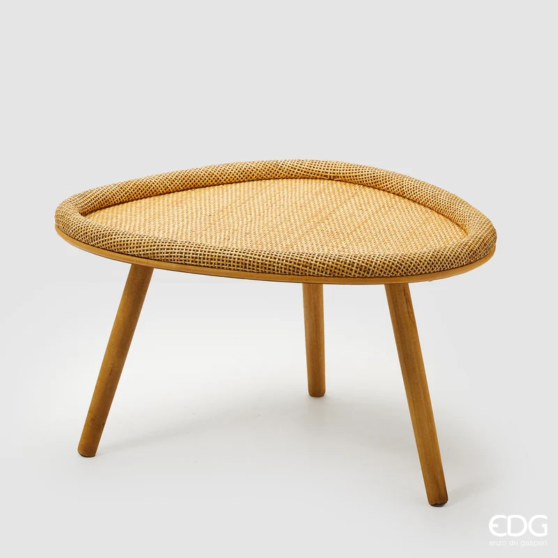 EDG Enzo De Gasperi Tavolino Tripode in Rattan 39x63x56 cm