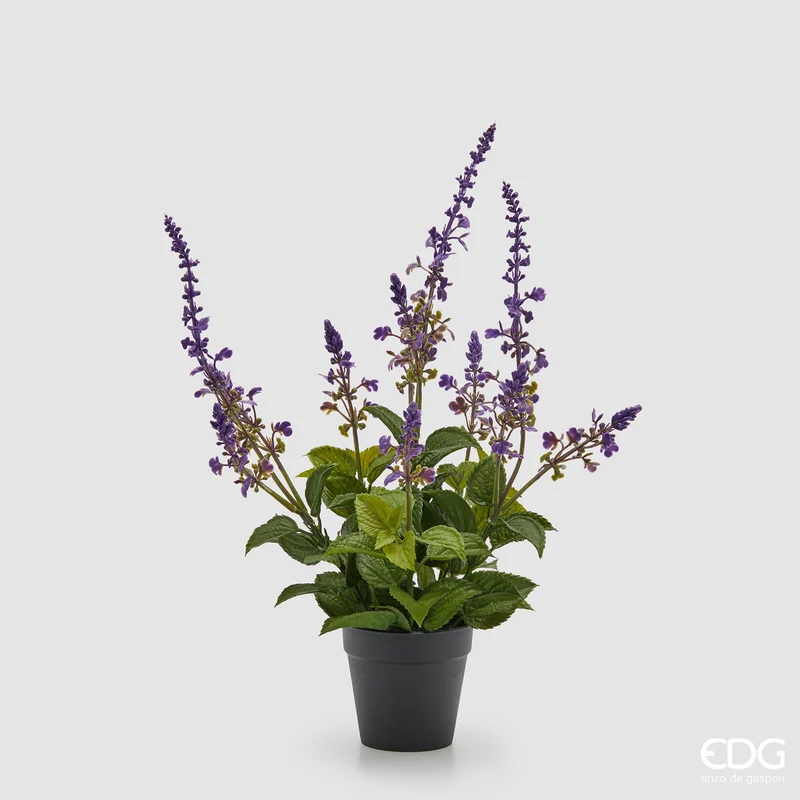 EDG Enzo De Gasperi Pianta Artificiale Lavanda con Foglie H44 cm