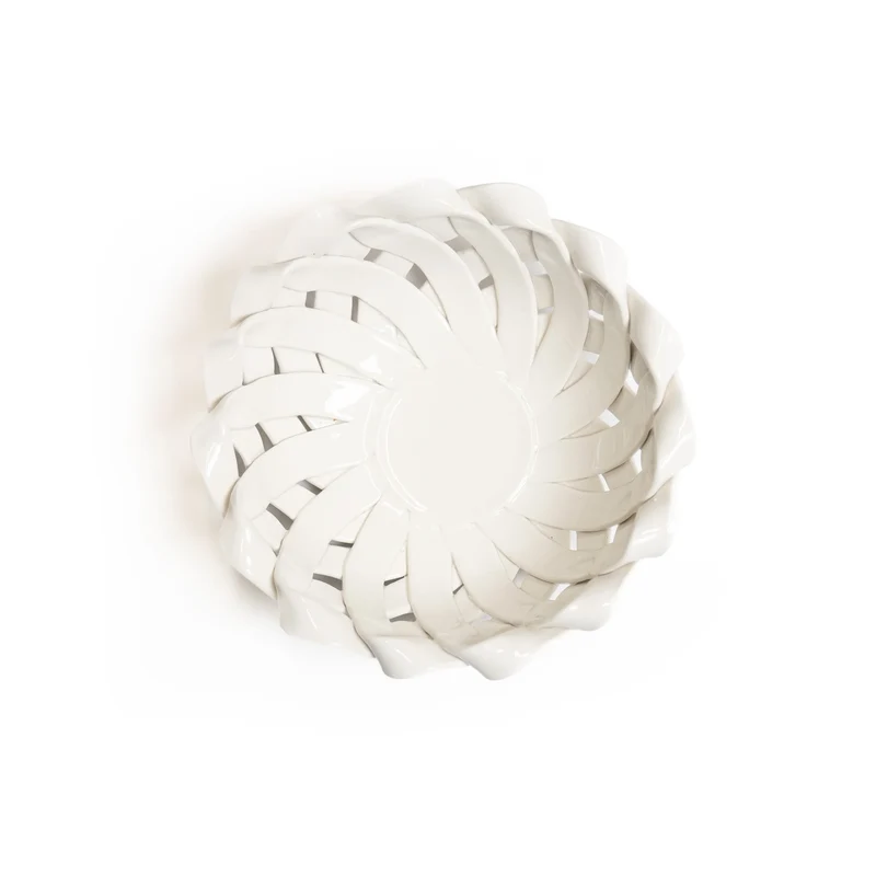 Bitossi Cestino Rotondo a Fettuccia D24 cm in Ceramica