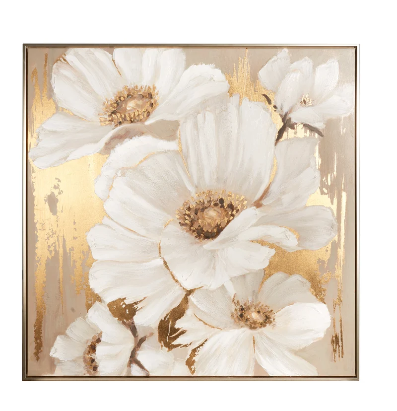 L'Oca Nera Quadro Floreale con Cornice 100x100 cm