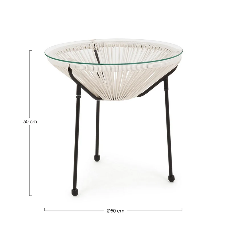 Andrea Bizzotto Tavolino da Esterno Parker Bianco D50 cm