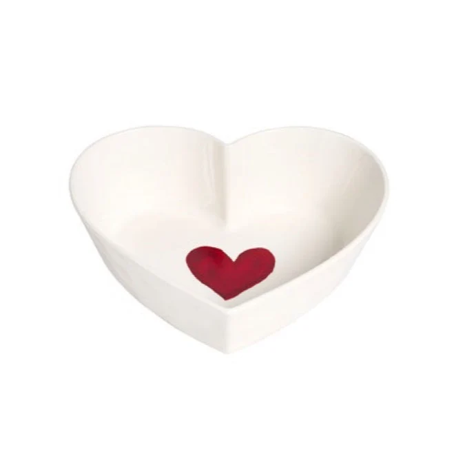 Simple Day Pirofila Cuore Rosso Acquerello in Gres 24x22 cm