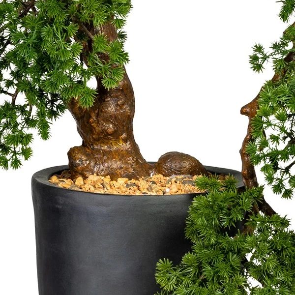 Gasper Bonsai Artificiale Larch Han Kengai H90 cm con Vaso