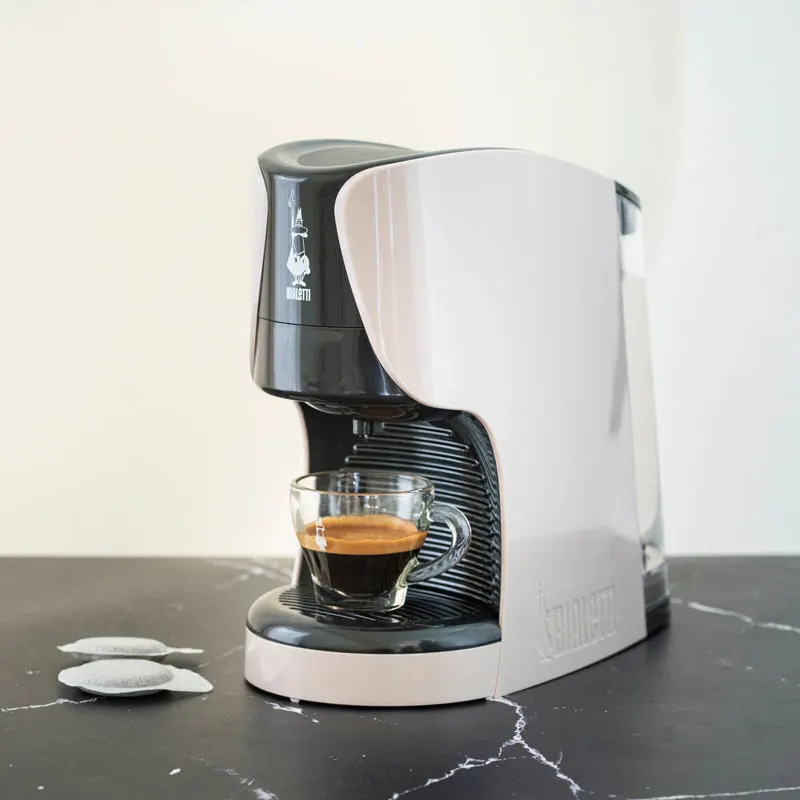 Bialetti Bundle Macchina Caffè Espresso Dama con 30 Cialde Omaggio Grigio