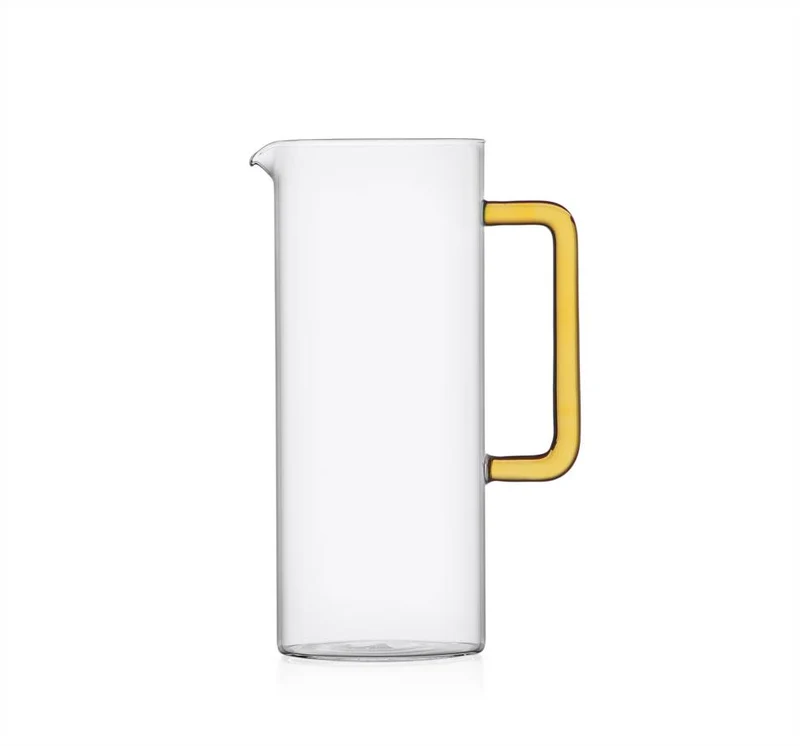 Ichendorf Milano Tube Brocca con Manico Giallo in Vetro Borosilicato