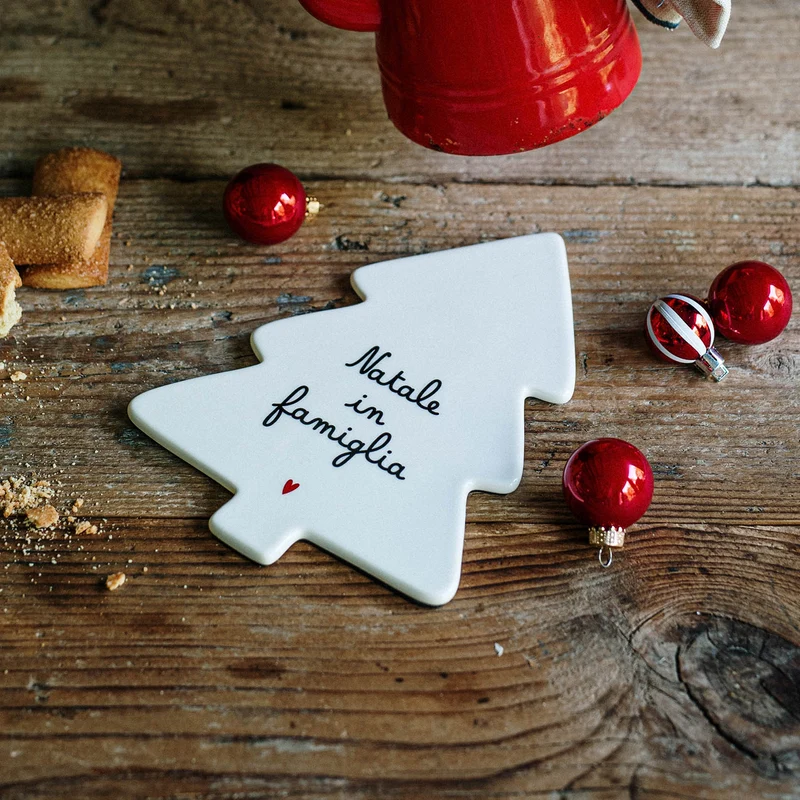 Simple Day Sottopentola Natalizio Albero Natale in Famiglia 21x15 cm