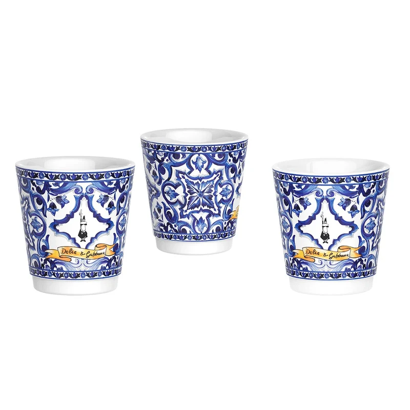 Bialetti Set Moka 3 Tazze con Bicchieri e Palettine D&G