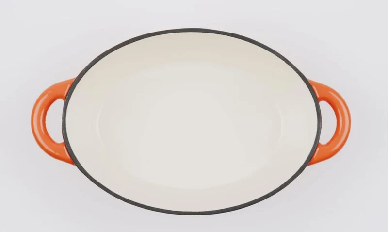 Bräter Gusseisen oval 29 x 21 cm 3,85 L in kirschrot
