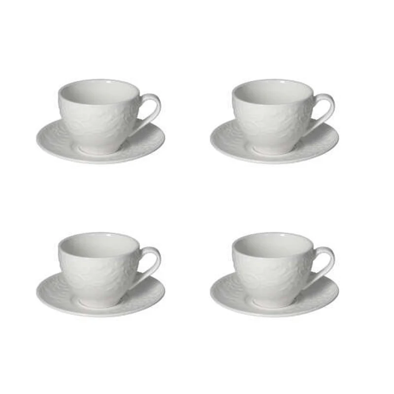 Andrea Fontebasso Tognana Set 4 Tazze Cappuccino 200 cl Etoile Bianco