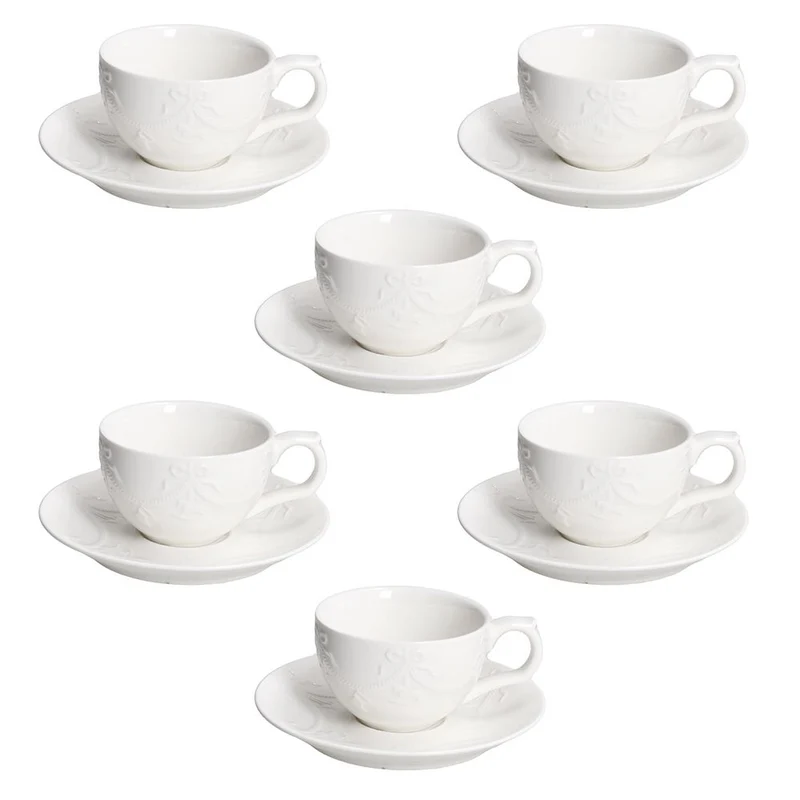 Tognana Set 6 Tazzine da Caffè con piattini Atollo Magia di Natale in Porcellana 110 ml