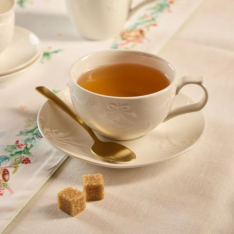 Tognana Set 6 Tazzine da Caffè con piattini Atollo Magia di Natale in Porcellana 110 ml