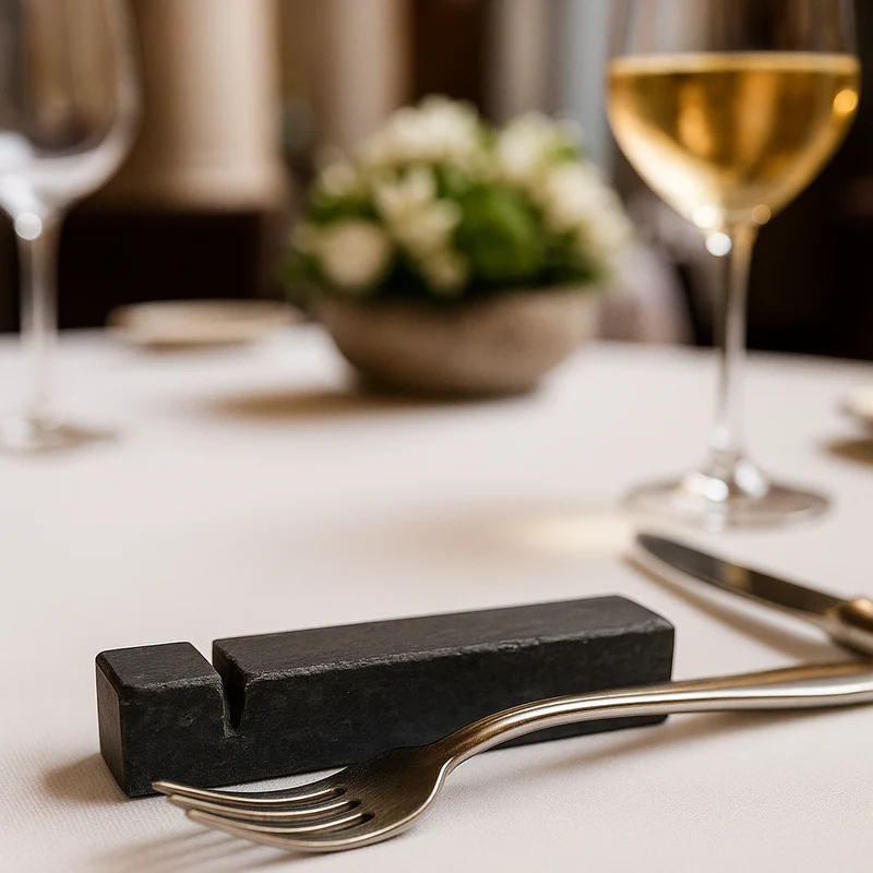Le Gioie Poggia Posate in Marmo Nero con Taglio