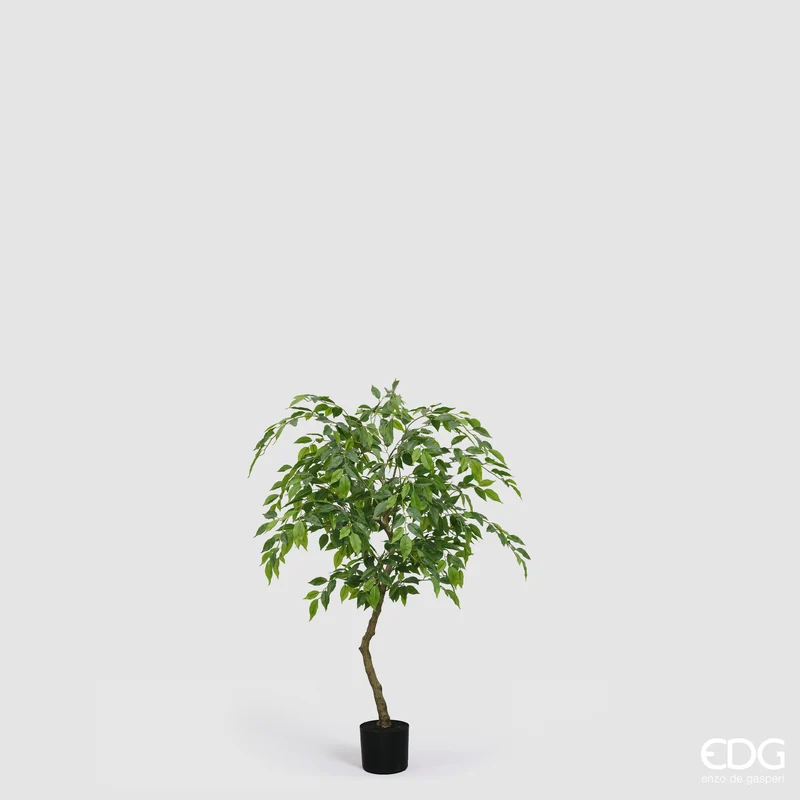 EDG Enzo De Gasperi Pianta Artificiale Ficus Beniamino Vogue con Vaso H100 cm