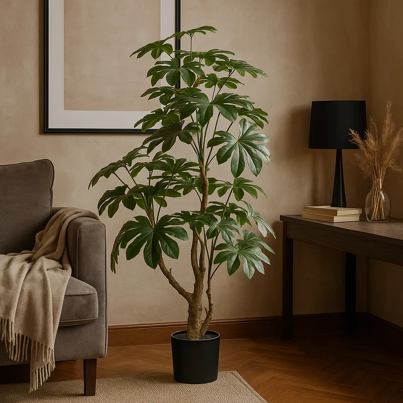 EDG Enzo De Gasperi Pianta Artificiale Aralia Vogue con Vaso H144 cm