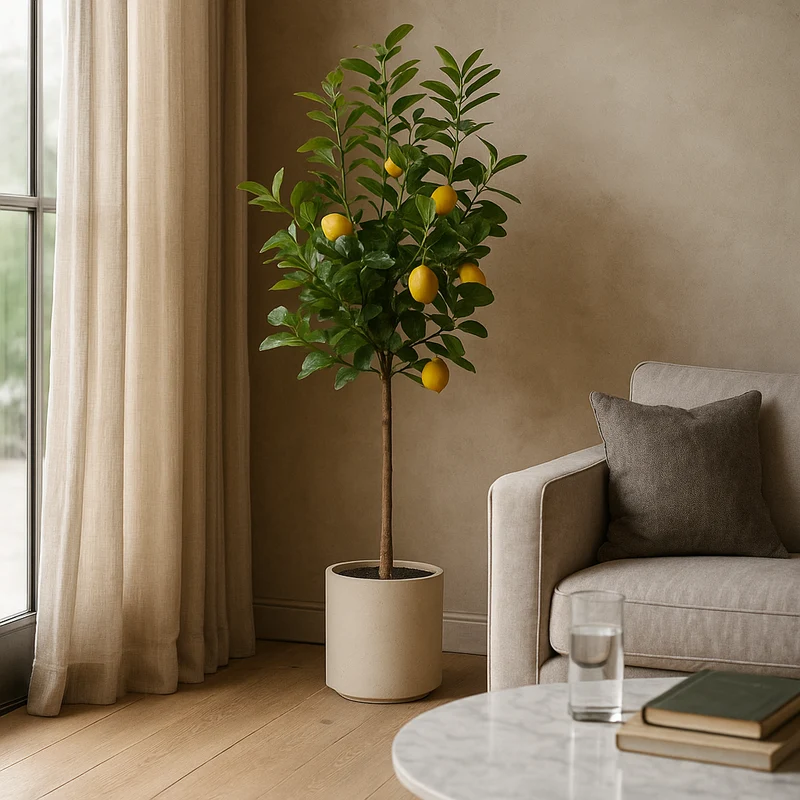 EDG Enzo De Gasperi Pianta Artificiale Limone Vogue con Vaso H160 cm