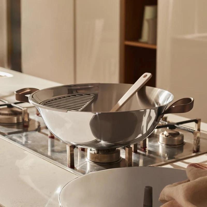 Alessi Wok con Coperchio EDO D34 cm