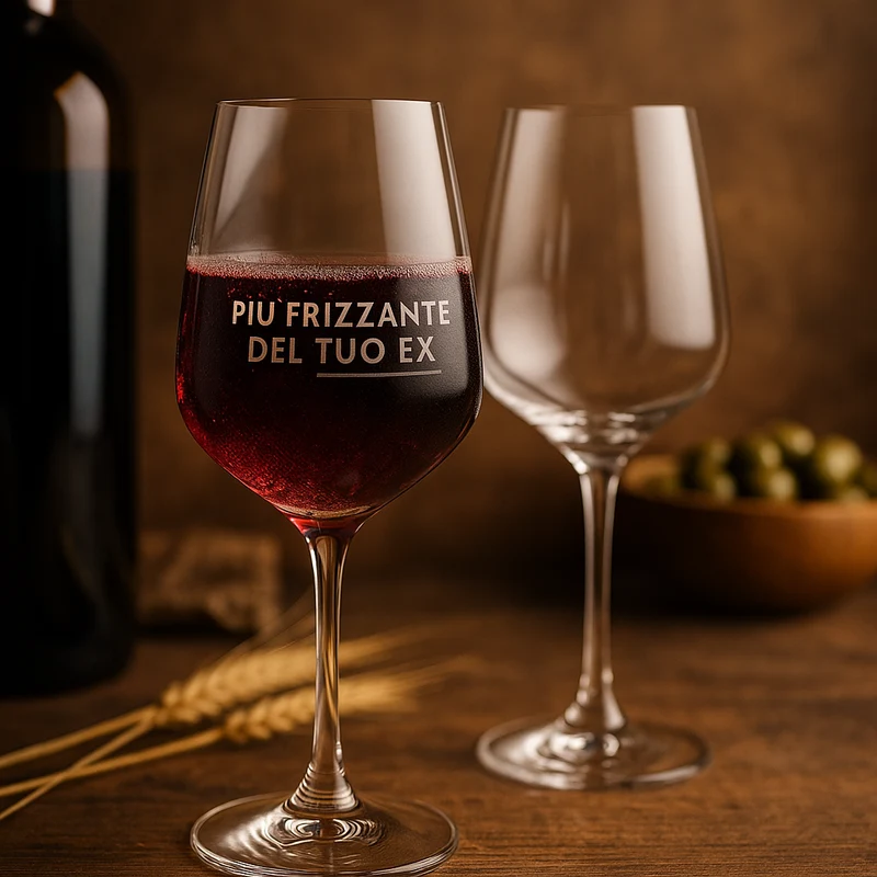 Set 2 Calici Vino in Vetro Più Frizzante del Tuo Ex