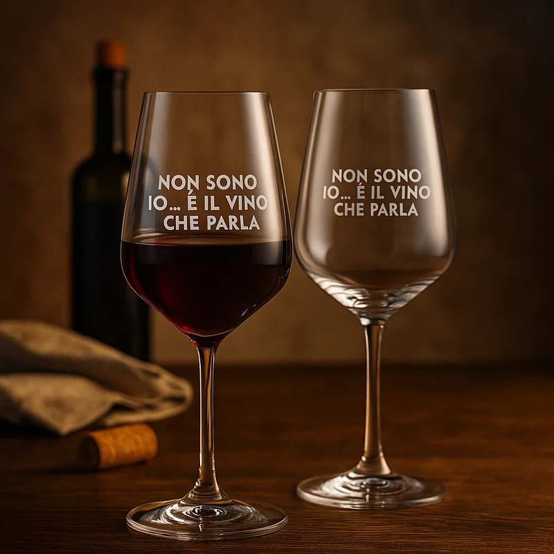 Set 2 Calici Vino Non Sono io è Il Vino Che Parla in Vetro