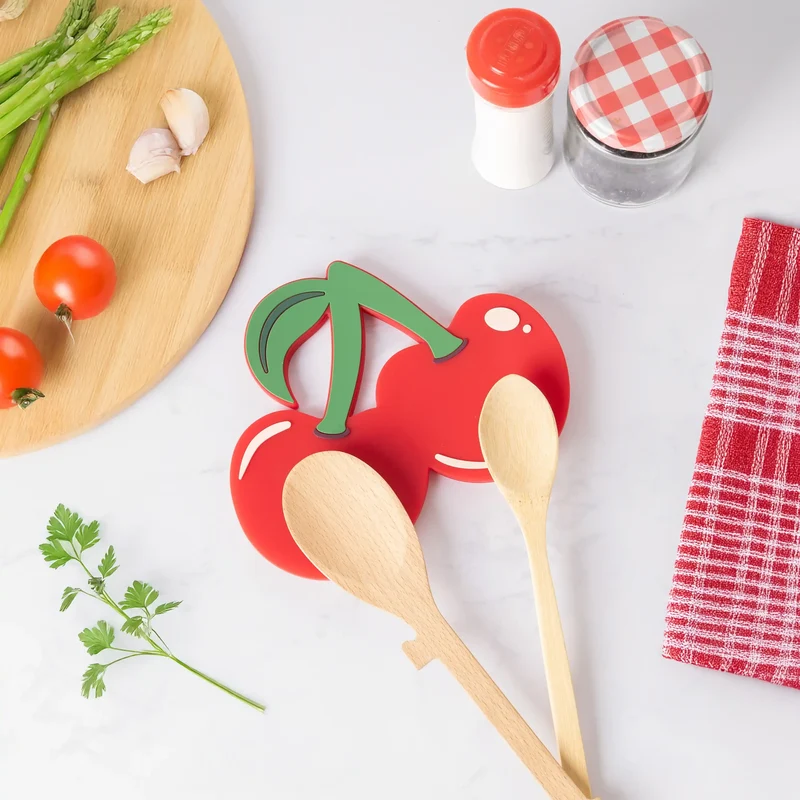 Fisura Poggia Mestolo Cherry in Silicone Alimentare