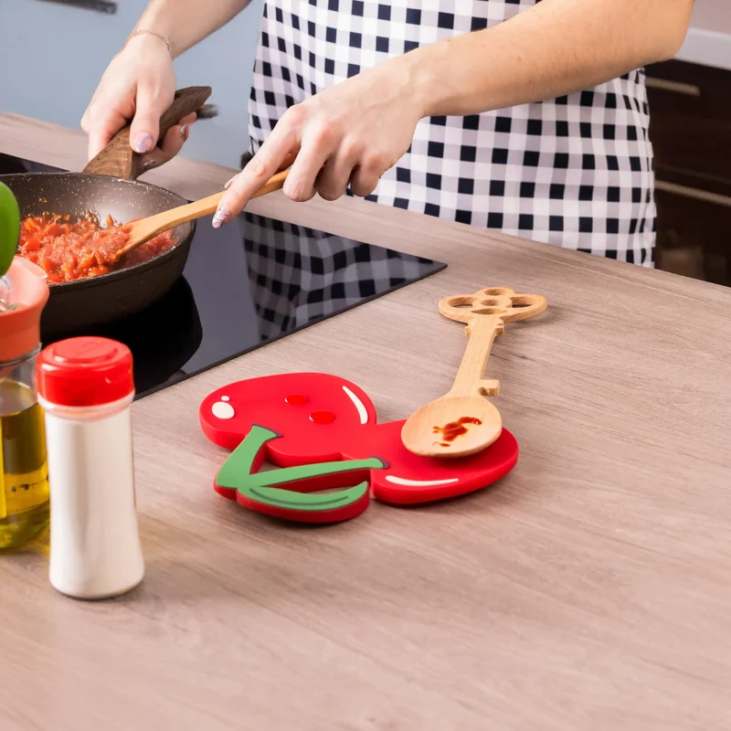 Fisura Poggia Mestolo Cherry in Silicone Alimentare