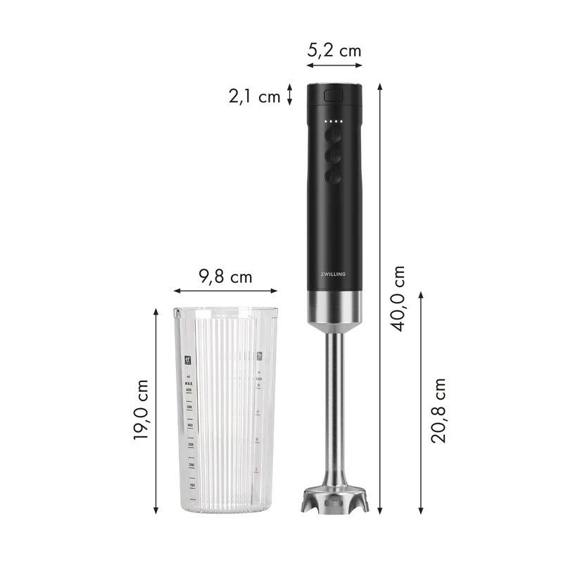 Zwilling Xtend Frullatore Immersione a Batteria NON Inclusa Starter Set Nero