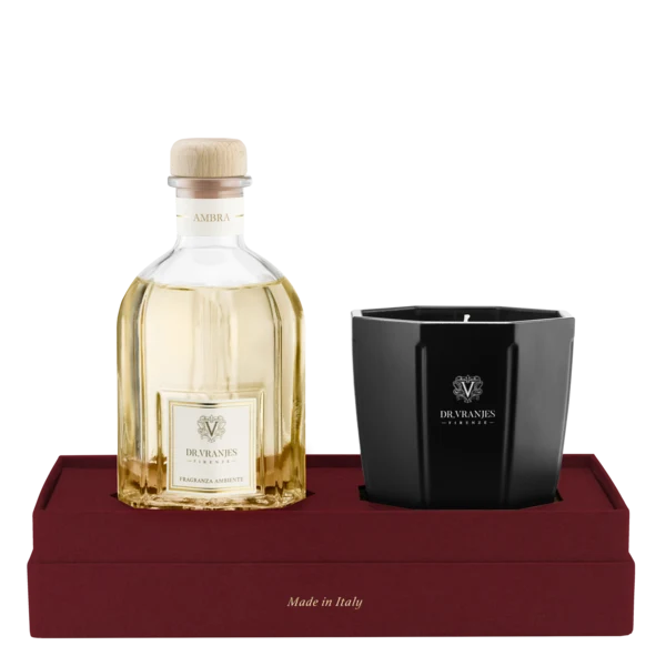 Dr Vranjes Gift Box Ambra 250 ml Con Bamboo + Candela S
